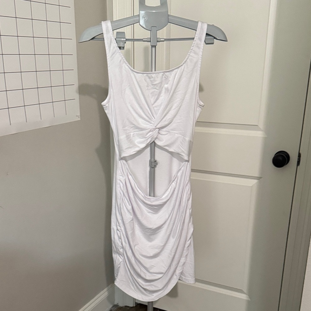White Sleeveless club Dress